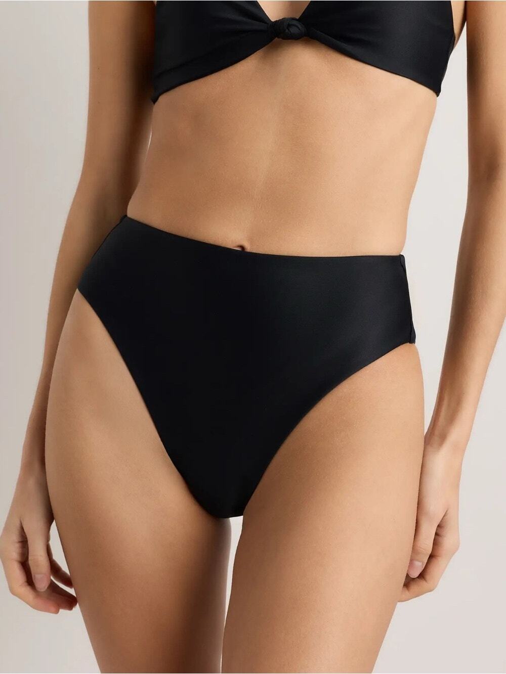 NWT Quince Black Italian High-Rise Bikini Swim Suit Bottom Women's Size XS